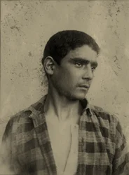 Portrait of a young man in a Checkered shirt, Sicily